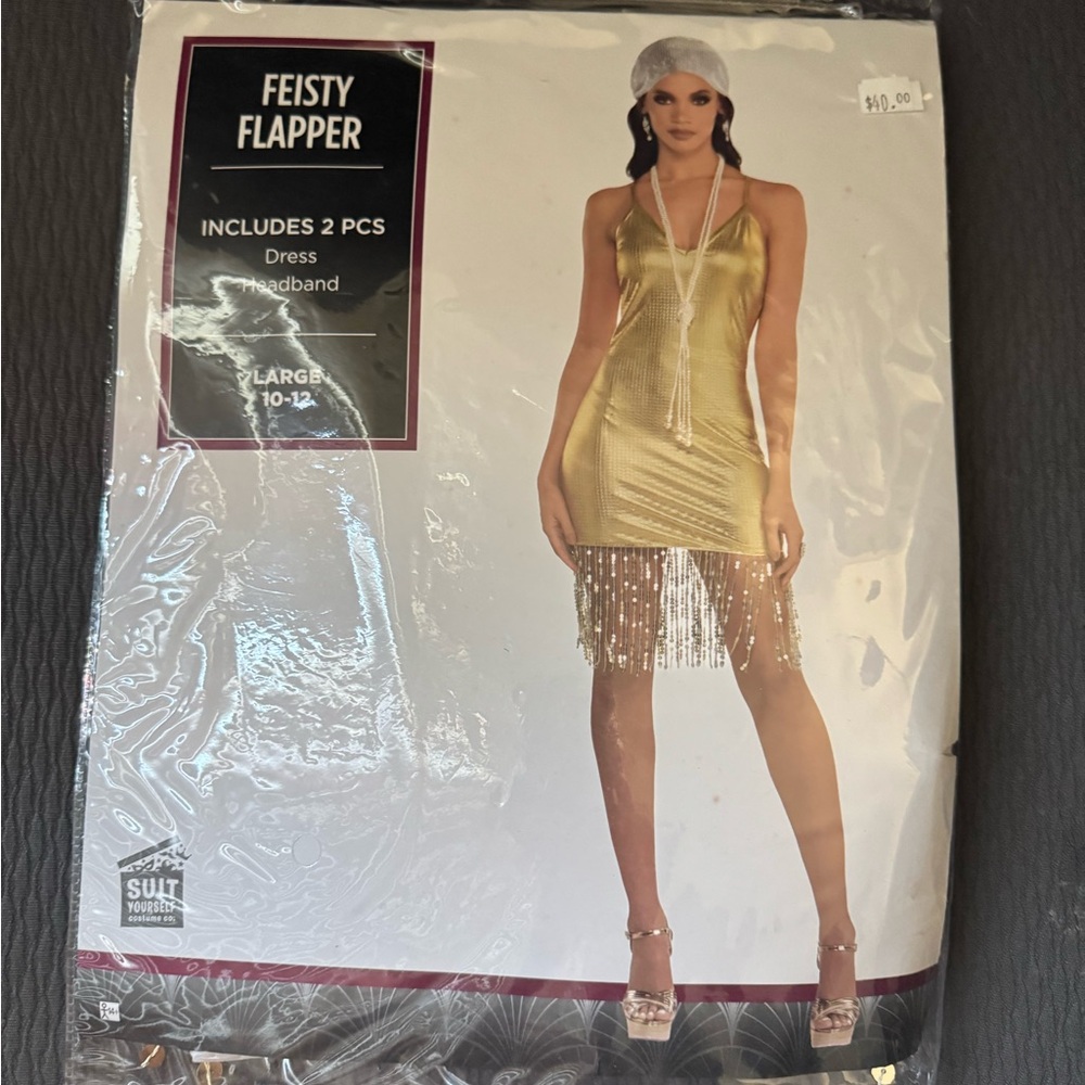 Feisty Flapper Costume – Women’s Large 10-12 (2 Piece Set)